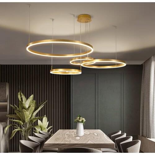 Luxury LED Chandeliers Lighting For Kitchen Living room Loft Hanging Chain Nordic Gold Chandelier Bedroom Lamp lustre industriel