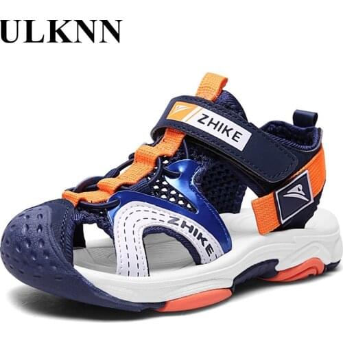 ULKNN 2021 Children Sandal Summer Spring Shoes Footwear For Boy Kids Casual Fashion Sandals Solid Non-slip Flat Round Toe Shoes