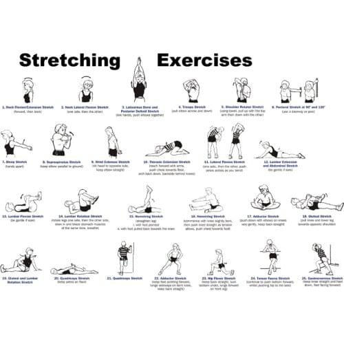 Stretching Exercises Art Silk Poster Home Wall Decor