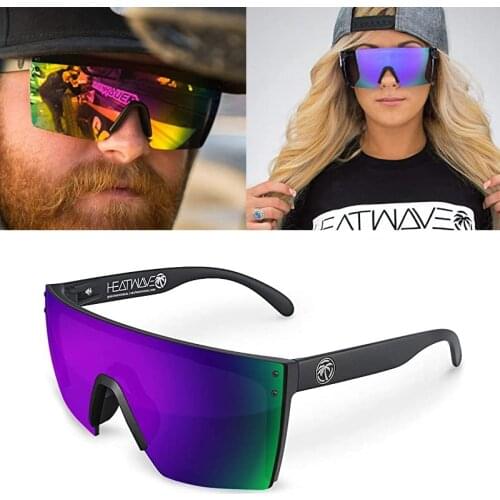 2021 New Luxury Brand Mirror Lens Green Heat Wave Mens Sport Sunglasses UV400 Protection With Case