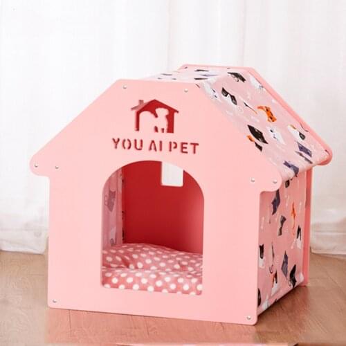 Pet supplies dog house detachable wooden villa small and medium-sized pet