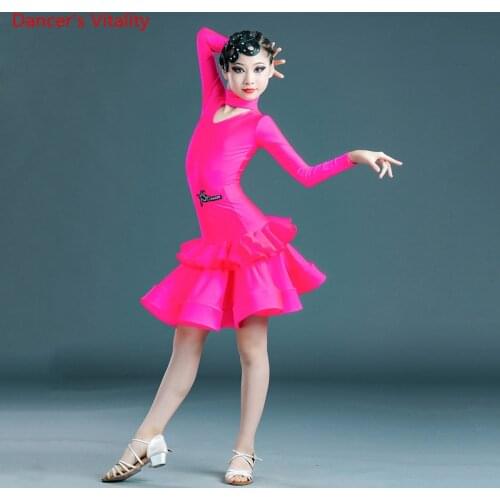 Latin Dance Set V-Neck Long Sleeve Body Suit Short Skirt Performance Clothing Profession Custom Adult Child Competition Suit