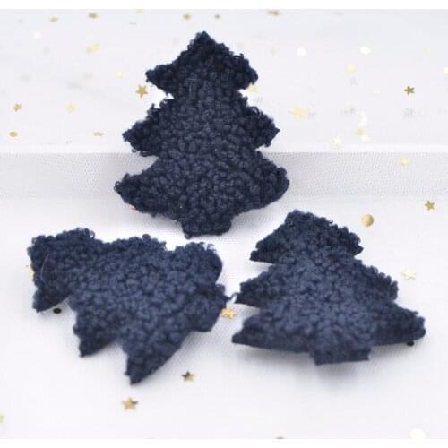 Upscale Puffy Soft Teddy Plush Patches Christmas Tree Appliques for DIY Clothes, Hat, Bag, Christmas Party Decor Accessories S96