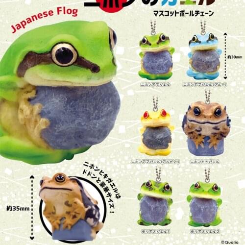 Japan QUALIA Gashapon Capsule Toys Reptiles Pendant Animal Table Ornaments Decoration Frog Aspide Japan Tree Frog Pendant