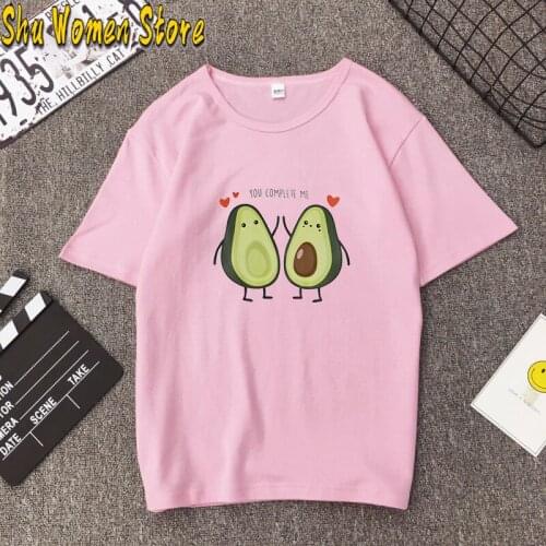 Women Graphic Cartoon Sweet Avocado Cute 90s Love Short Sleeve Cartoon Lady Clothes Tops Tees Print Female Tshirt T-Shirt