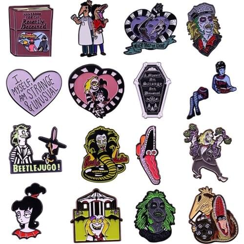 Halloween Horror Movies Hard Enamel Pins Collect Funny Anime Figure Fashion Jewelry Gifts Metal Cartoon Brooch Lapel Badges