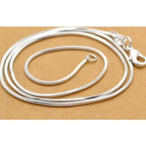 1MM Silver Plated Snake Chain Necklace Statement Jewelry Women Fashion Jewelry chokers Fashion Accessories