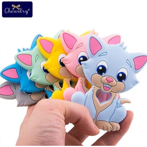 1pc Baby Silicone Teether Cat Food Grade Perle Silicone Bead Rodent Teethers DIY For Pacifier Chain Pendant ChildrenS Goods Toy