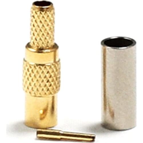 1pc NEW MMCX Female Jack RF Coax Convertor Connector Crimp for RG316,RG174, LMR100 Straight Goldplated