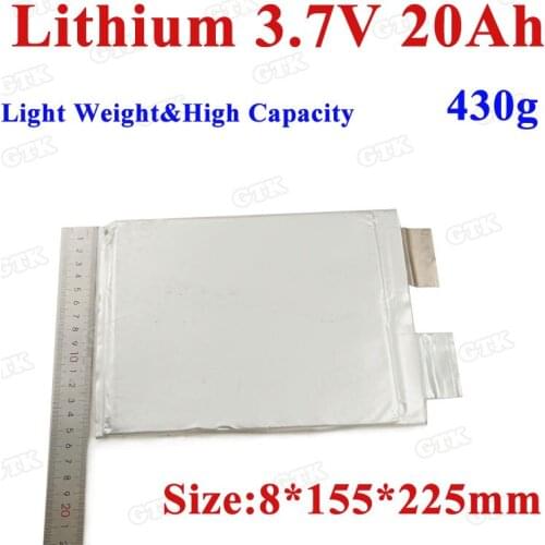 10pcs High quality Li-polymer battery 3.7v 20Ah 3C rate Light weight diy for 36v electric wheelchair/Golf Cart/Sea fishing boat