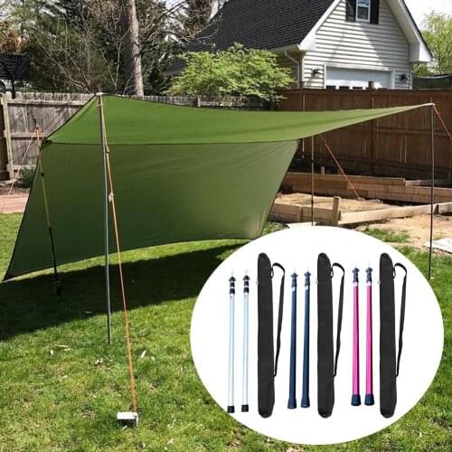 2Pcs Portable Telescoping Tarp Poles Replacement Canopy Adjustable Aluminum Rods For Tent Awning Outdoor Camping Hiking tool