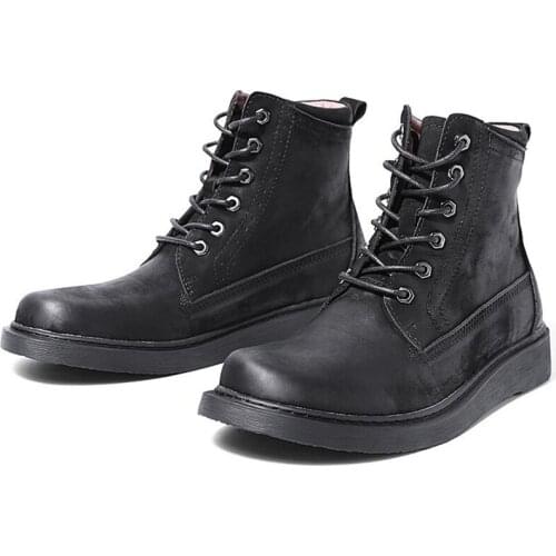 2020 Hight End Mens Genuine Leather Boots Comfortable Round Toe Winter Shoes Boys Trendy ankle boots