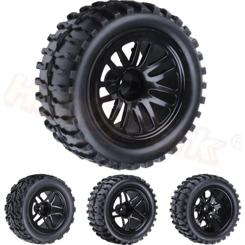 4pcs/Lot Rubber RC Truck Tires & Wheel Rims Hex 12mm For EP 1/10 Scale Electric Power Off Road Redcat Volcano EPX 4WD Model