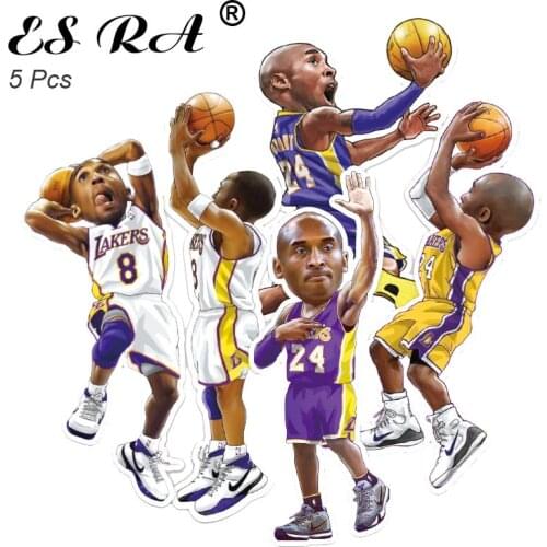 5 Pcs/Set BasketBall Stars Stickers Sport Stickers for B oys Laptop Luggage Guitar Skateboard Notebook Decorate Waterproof