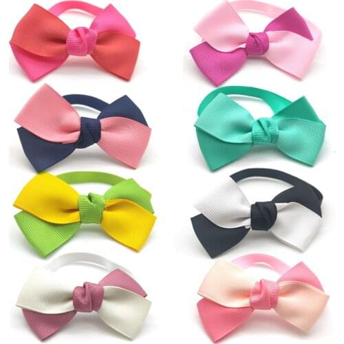 50/100 Pcs Puppy Accessories For Small Medium Dogs Bow Tie Double Color Bowknot Cat Dog Bowties Pet Supplies Dog Grooming Bows