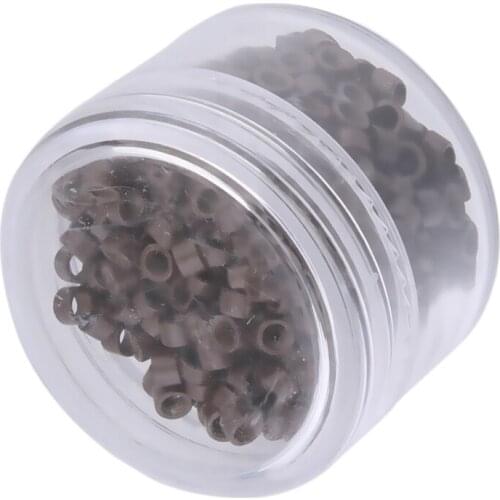 500Pcs 5mm Aluminum Micro Nano Rings Beads for Hair Extensions Brown