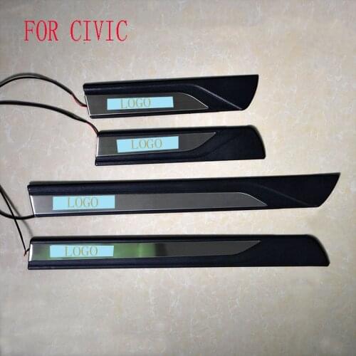 Car Styling FIT for HONDA CIVIC 2016 2017 LED Door Sill Scuff Pedal Door Step light Welcome Pedal Automobile Accessories