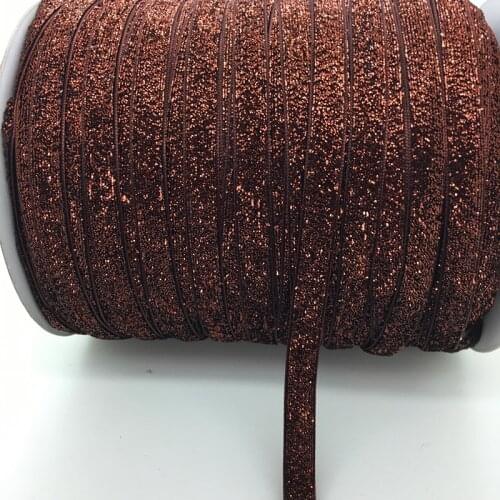 Free shipping 5 yards 3/8 "10mm Brown Glitter Velvet Ribbon Headband Clips Bow Decoration