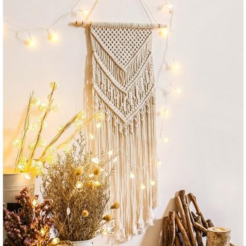 Bohemian Wall Hanging Hand-woven Tassel Tapestry Chic Macrame Home Decor Handmade Boho Wall Decor Wedding Decoration