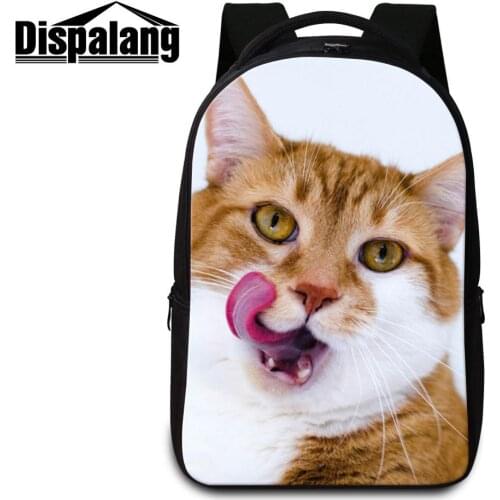 Dispalang Cute Cat Animal Laptop Backpack Women Large Schoolbag Custom Design Bookbag Female Outdoor Travel Knapsack Girl Rugtas