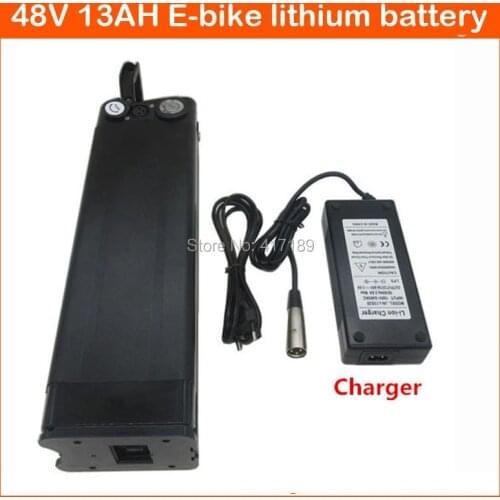 Bottom Discharge 48V 750W electric bike battery 48V 13AH battery pack with USB Port 2A charger and 20A BMS use for samsung cell