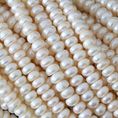 European style natural white freshwater pearl loose abacus button beads 6*8mm maknig top quality fashion jewelry 15inch B1322