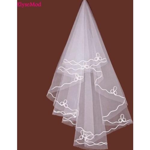 1.2 Meters Lace Edage Short Wedding Veil Tulle Ivory White Bridal Veil Wedding Accessories Velos de Novia