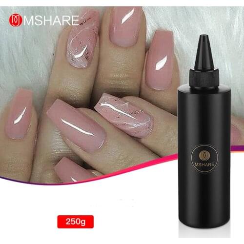 MSHARE Soak Off Builder Gel Milky White Pink 250g UV Builder Gel for Nails Extensions fingers Building