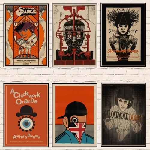 A Clockwork Orange Classic Movie Poster Home Furnishing decoration Kraft Movie Poster Drawing Wall stickers decorative painting