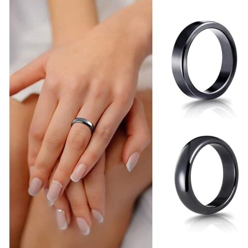 Black Hematite Stone Ceramic Ring for Women Hot Minimalist Beautiful Ring Ceramic Jewelry Cute Simple Gift Women Men Jewelry