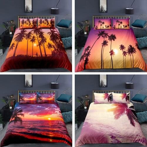 Hawaii Beach Bedding Set 2/3Pcs Duvet Cover & Pillowcase(s) 3D Printed Quilt Cover Home Textile Gift