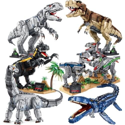 Dinosaurios De Juguete Jurassic Park WorldT-Rex Model Building Blocks Tyrannosaurus Dinosaur Toys Kit Kids Toys For Boy Children
