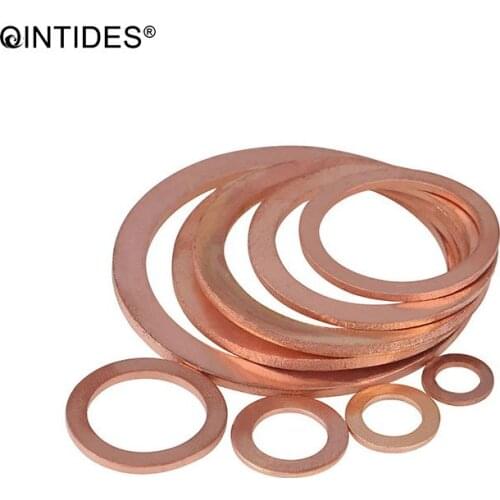 QINTIDES M40 - M60 2/10PCS Copper Sealing rings Copper Gasket Seal Flat Gasket DIN7603A Copper sealing washer