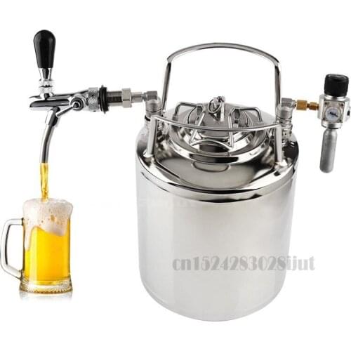 Stainless Steel Mini Beer Keg Home Brew Beer Cola Syrup Keg Pressurized Beer Dispenser Craft Growler Coffee Keg 6/10/18.5L
