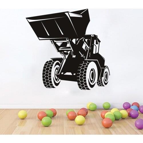 Cartoon Building Digger Wall Sticker Home Decor Living Room Decals Kids Bedroom Decorative Stickers