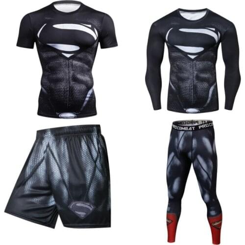 Mannen Sport Suits Rashguard Jiu Jitsu Truien Panty Broek Running T-shirt Bjj Boksen Sets Gym Training Muay Thai Mma fightwear