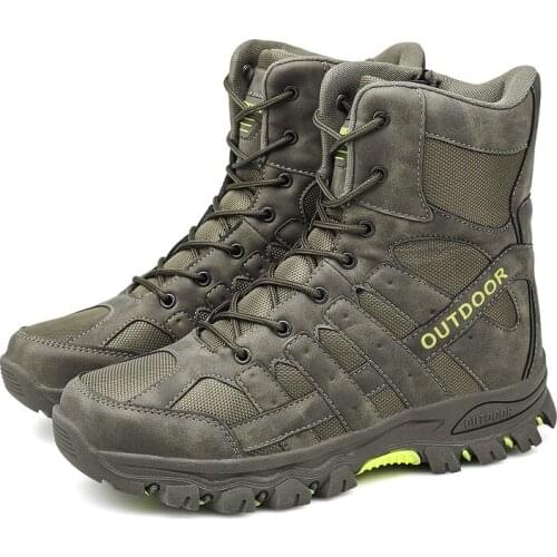 Mens Ankle Boots Lace Up Shoes Waterproof Combat Army Casual Punk Desert 3Colors Plus Size 40-47