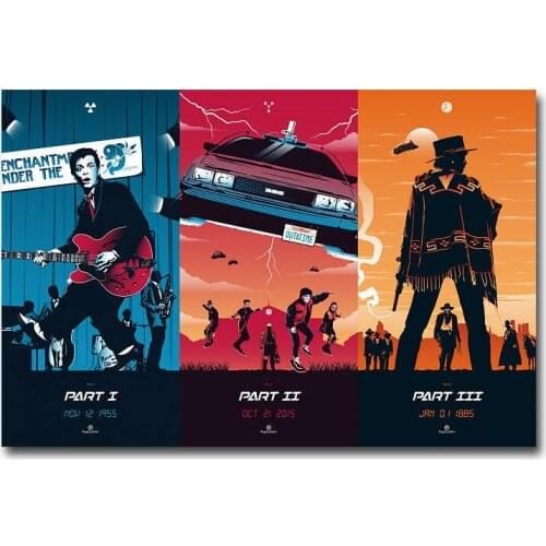 BACK TO THE FUTURE Movie 22 Wall Sticker Silk Poster Art Light Canvas Home Decoration