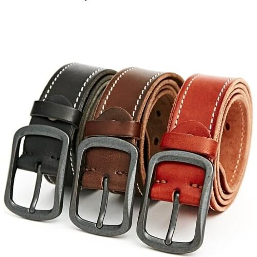 NHZ613- New Fashion Apparel Accessories Men and Women Belt Leather casual wild belt top layer leather pin Buckle Belt