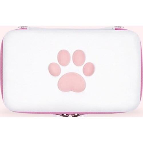 2021 New Cute Cat Paw Storage Bag for Switch / Switch Lite Portable Travel Hard Shell Carrying Case with a Single Shoulder Strap