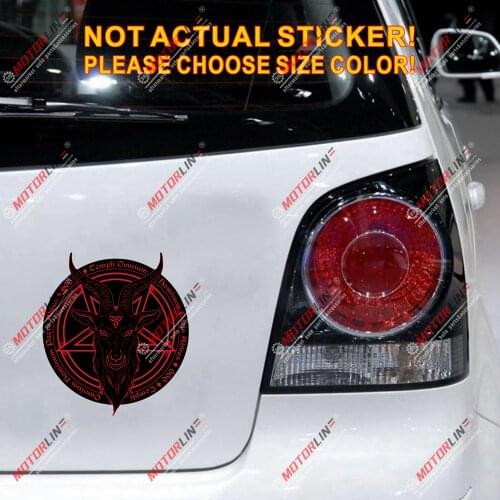 Pentagram Baphomet Devil Satanic Goat Decal Sticker Car Vinyl reflective glossy red