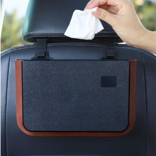 Hanging Car Trash Can Collapsible Portable Waterproof Garbage Bag Car Organizer Holder Storage Pockets Container