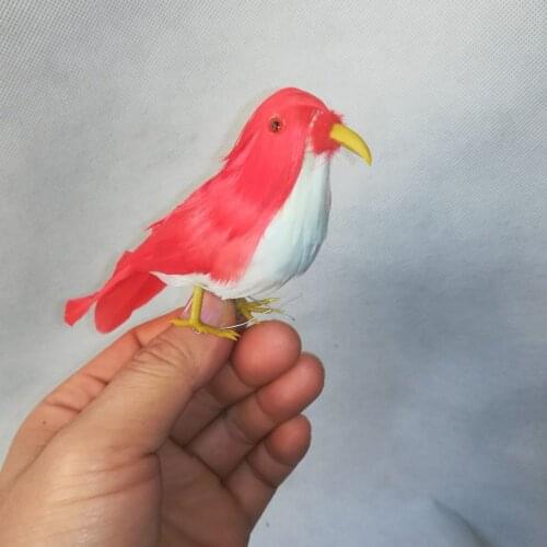 Real life Bird white-red feathers bird model about 12cm bird filming prop home decoration gift h1226