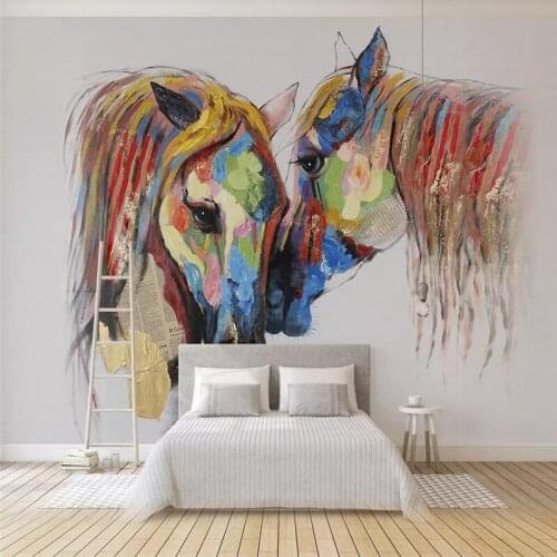 Hand-painted color oil painting background wall professional production mural factory wholesale wallpaper poster photo wall