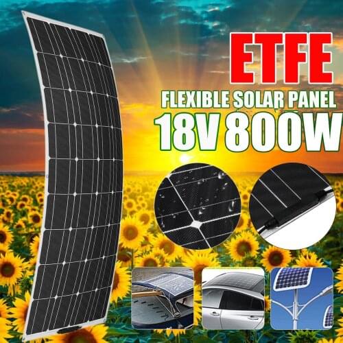 800W Solar Panel 18V Battery Charger Cell Monocrystalline for Camping Motorhome Power Bank Flexible RV Yacht 500W Power System