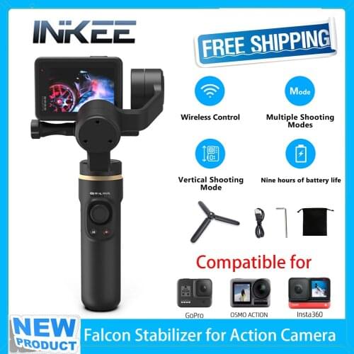 Inkee Falcon 3-Axis Action Camera Stabilizer Vlog Handheld Gimbal Bluetooth Tripod For GoPro Hero 5/6/7/8/9 Dji OSMO Insta360