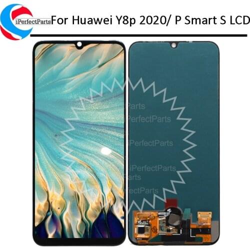 Super Amoled 6.3'' For Huawei Y8p 2020 LCD Display With Frame AQM-LX1 Touch Screen Digitizer Assembly For Huawei P Smart S LCD