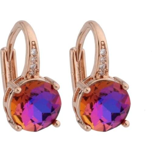 Trend Earrings 2021 New Trendy Earrings 8mm Round 585 Rose Gold Color Jewelry for Women High-Quality Unusual Earrings Design