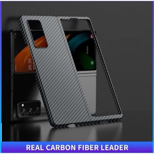Capa for Z Fold3 Carbon Fiber Case Ultra Thin 2in1 Matte Real Aramid Fiber Front Frame Back Cover for Samsung Galaxy Z Fold 3