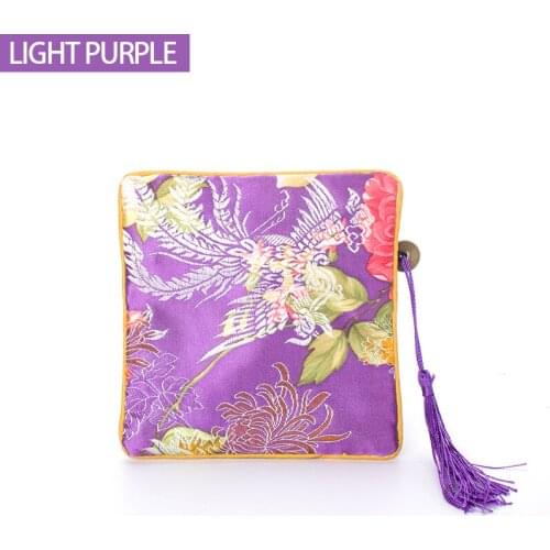 Tassel Purple Brocade Chain Jewelry Pendent Storage Bag Women Earring Bracelet Ring Packaging Gift Showcase Jewellery Organizers